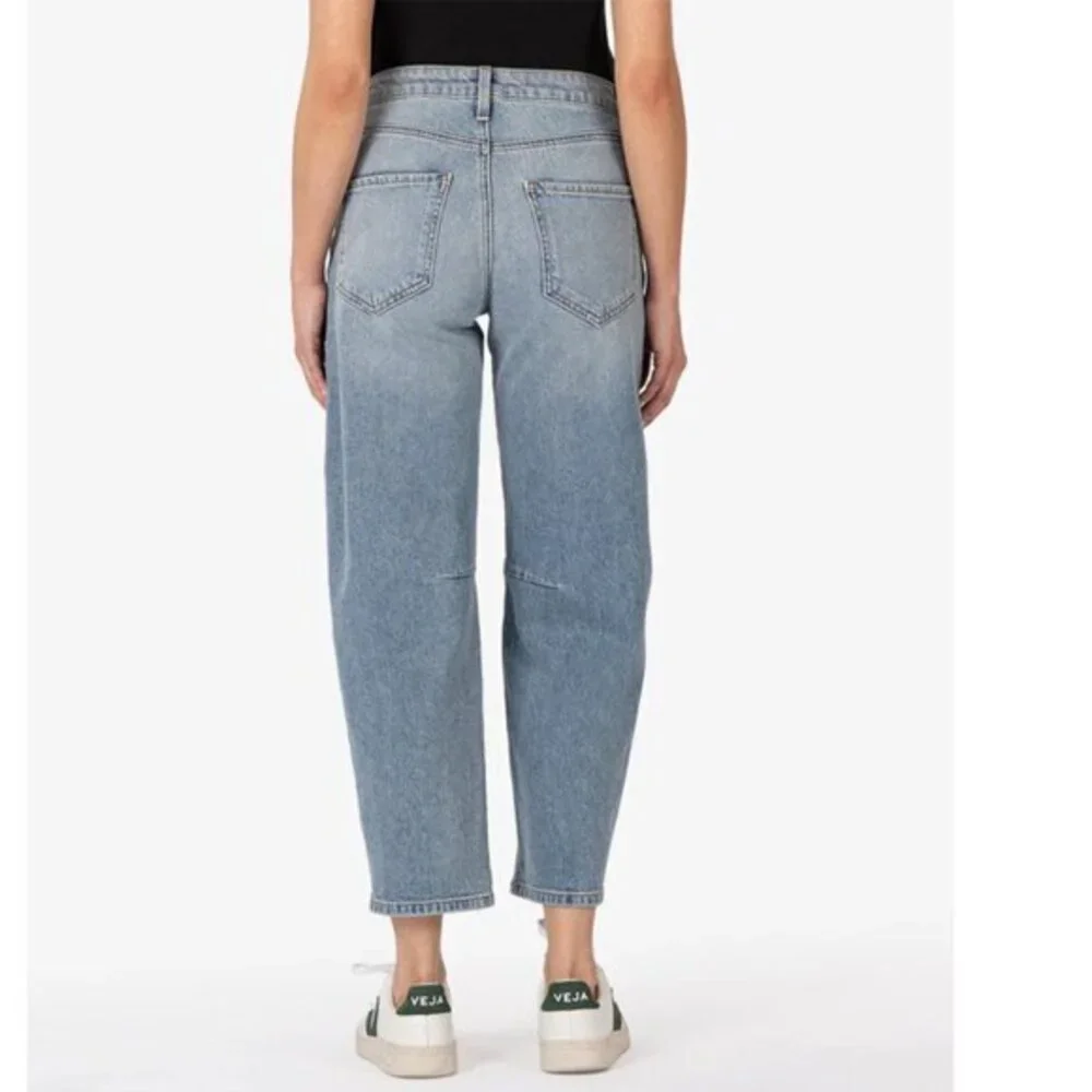 KUT Women's Ashley High Rise Slouchy Barrel Straight Leg Denim‎ Jeans Size 00